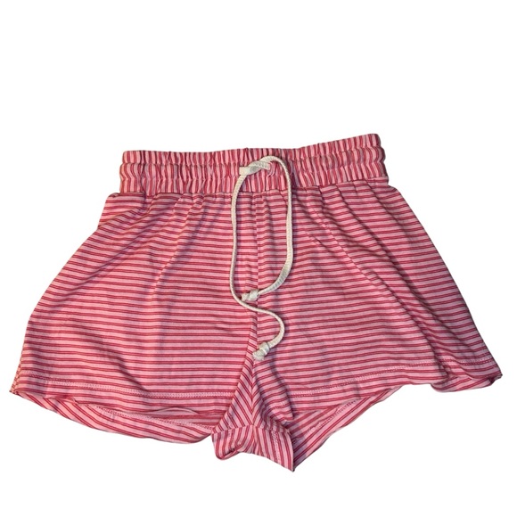 NWOT Free People Women’s Pink and Red Striped Cozy Sleep Shorts Size XS - Picture 1 of 4